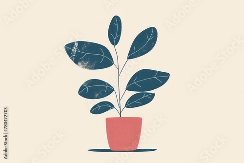 plant in a pot vector illustration ilustraci photo