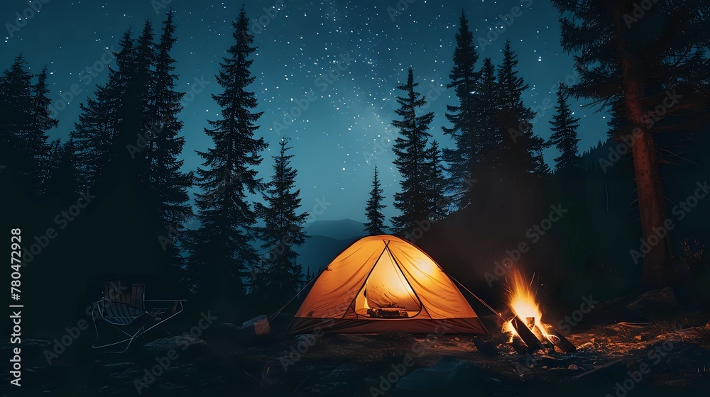 Nighttime Glow in the Wilderness./n Nighttime Glow in the Wilderness./n