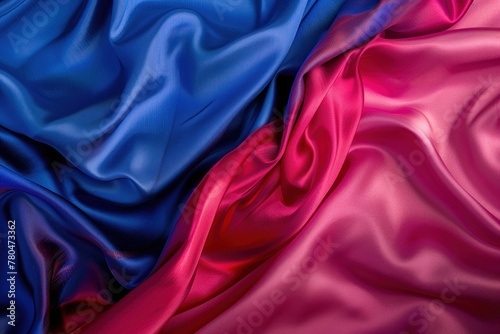 abstract background of a blue and red silk