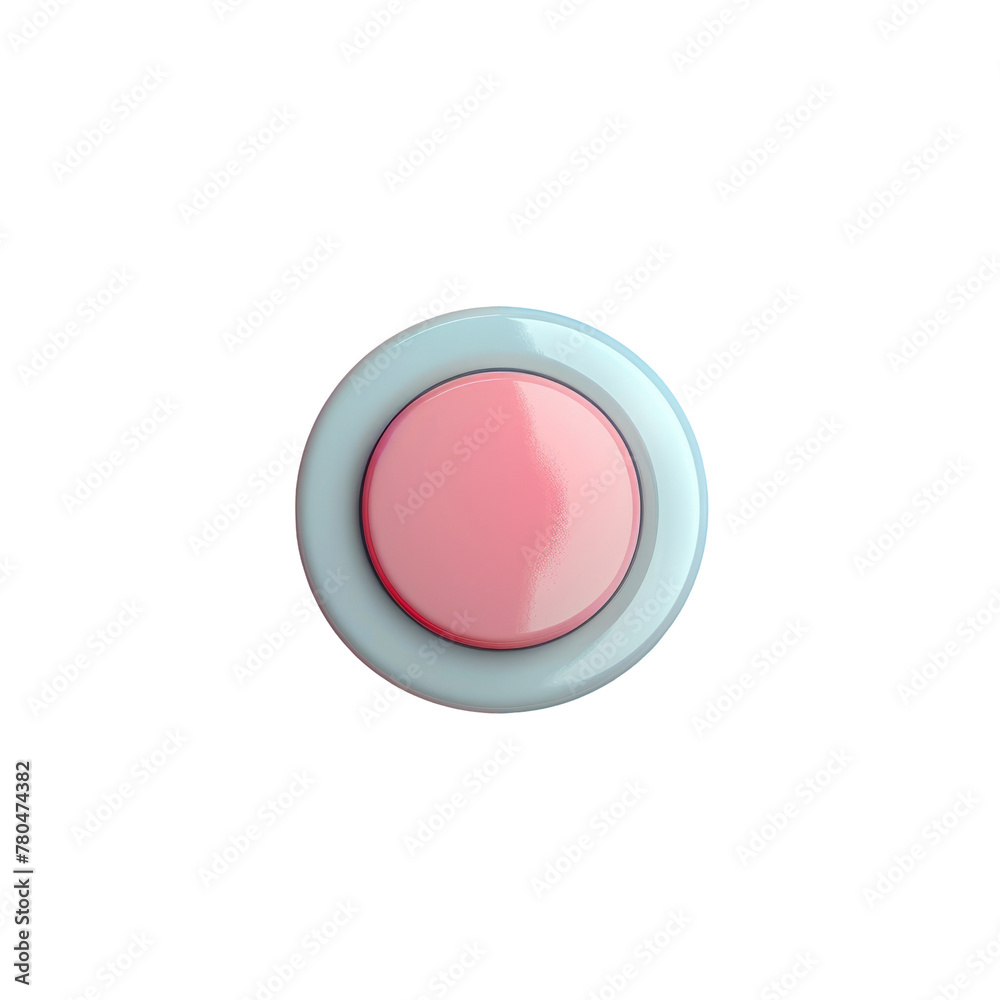 A magenta button with a white rim on a transparent background A magenta button with a white rim on a transparent background