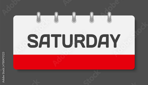 Template icon page calendar, day of week Saturday