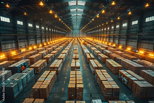 Expansive Warehouse Full of Packaged Goods
