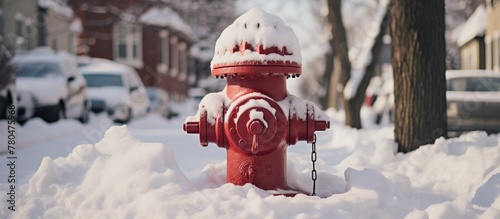 Snow-covered fire hydrant