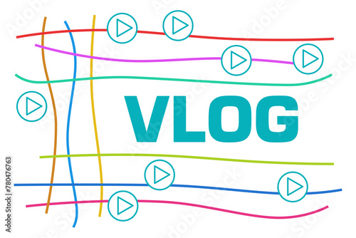 Vlog Turquoise Colorful Triangles Lines Square  photo