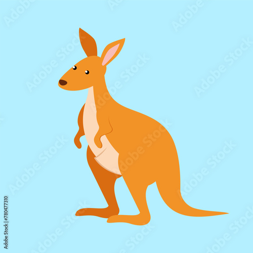 Kangaroo icon. Flat illustration of kangaroo vector icon for web design