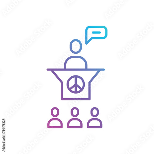 Peace speech vector icon photo