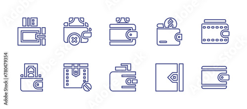 Wallet line icon set. Editable stroke. Vector illustration. Containing wallet, payment.