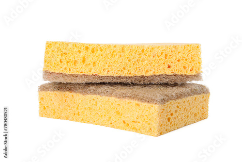 Cleaning supplies. Two sponges isolated on white