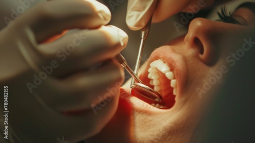 Close-up view of a dentist at work  AI Generative