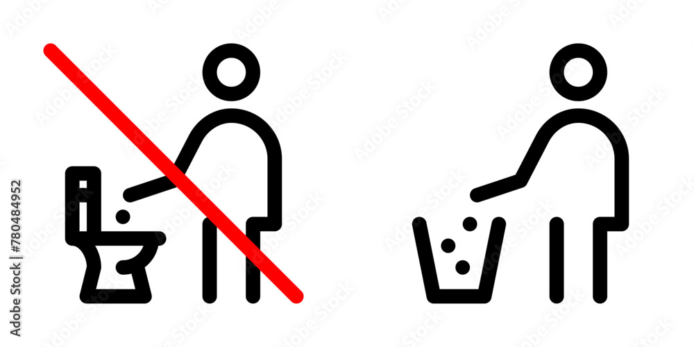Do not litter line icon. Vector graphics Do not litter line icon. Vector graphics