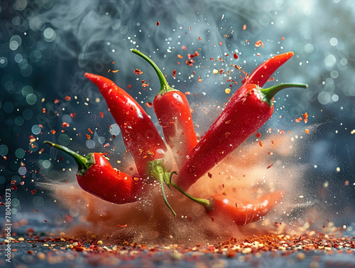 Mexican hot chili peppers colorful mix habanero poblano serrano jalapeno sweet photo