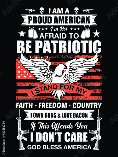 Proud USA army t-shirt vector template design with vintage usa grunge flag design. Veteran remember and honor design, solder hero t-shirt designs.
