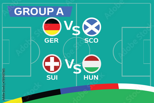 Group stage of European soccer competitions in Germany. Group A of the European football tournament.