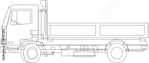 Vector sketch illustration design drawing of transport truck for world war fleets