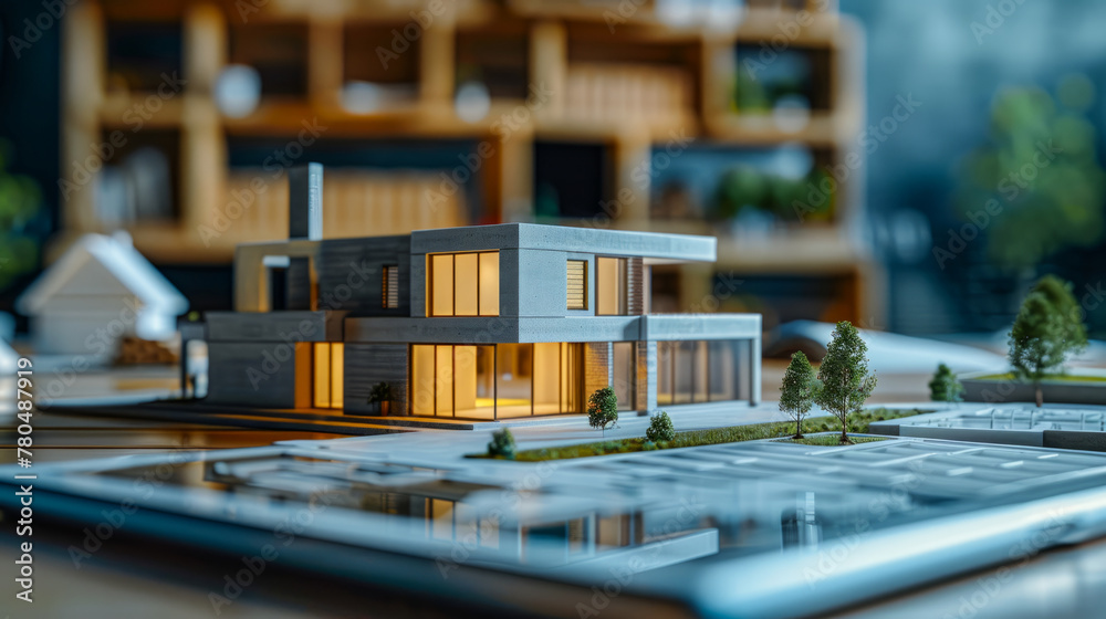 Architectural Model Showcasing Innovative House Design Architectural Model Showcasing Innovative House Design