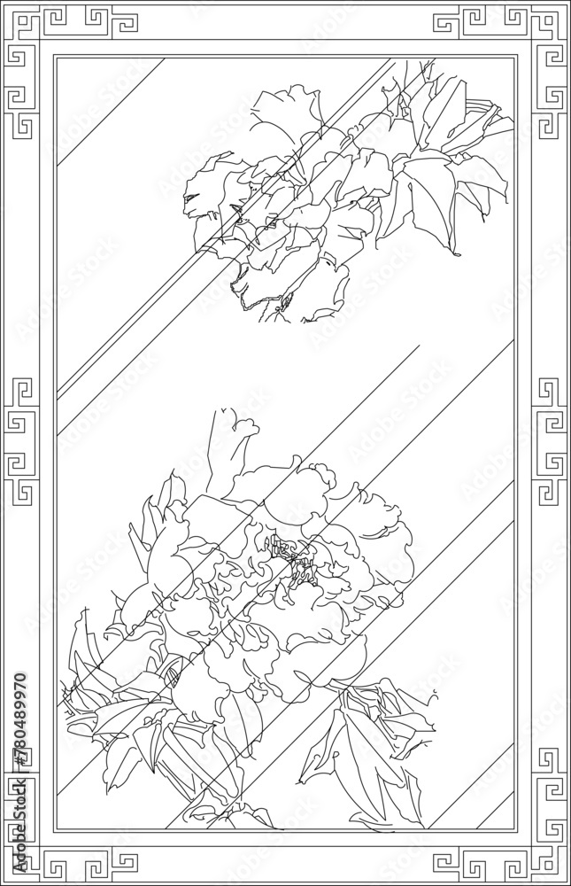 Obraz premium Vector sketch illustration of flower painting drawing design
