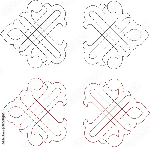 Vector sketch illustration of floral ornament design for completeness of the image