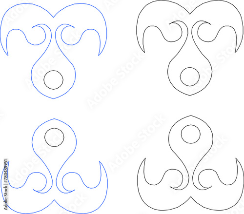 Vector sketch illustration of floral ornament design for completeness of the image