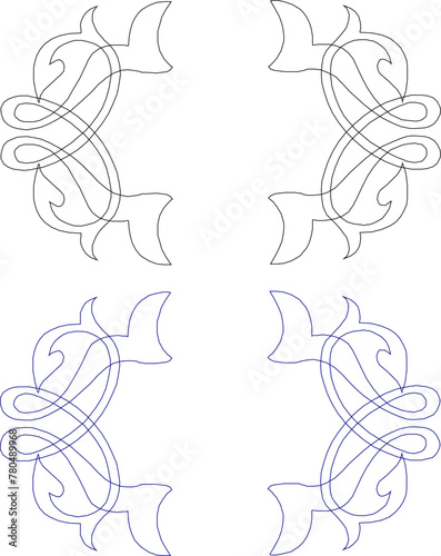 Vector sketch illustration of floral ornament design for completeness of the image 