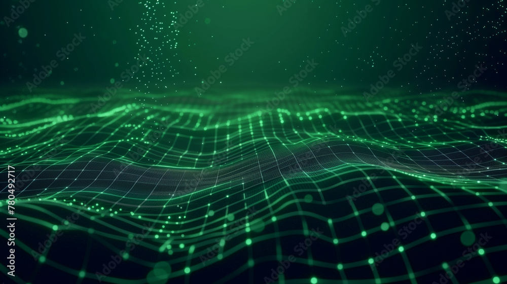 Green Abstract Digital Dot Technology Background