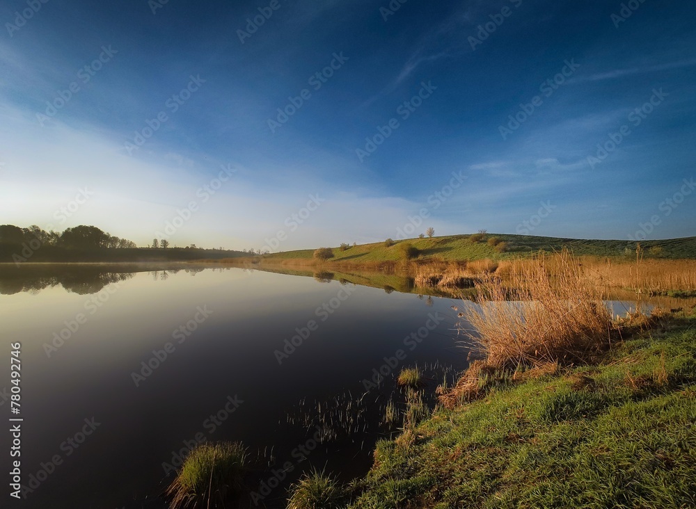 lake in the morning. Mazury, Poland