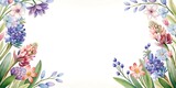 Minimalist Spring Flowers Frame With Copy space , Spring Flowers Border, Spring Floral Border