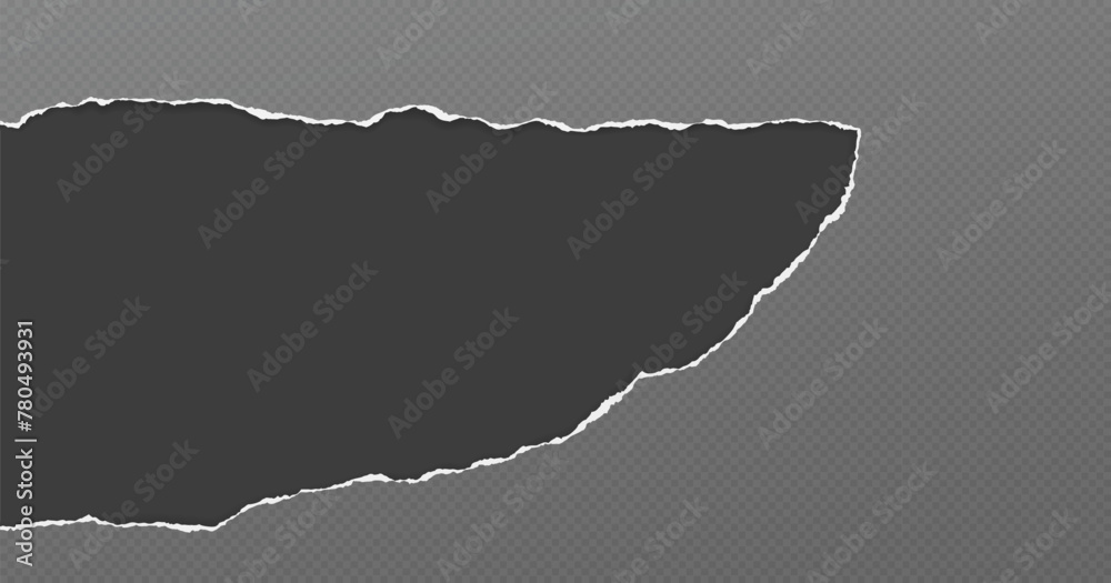 Squared grey paper with torn edges and soft shadow is on black background for text. Squared grey paper with torn edges and soft shadow is on black background for text.