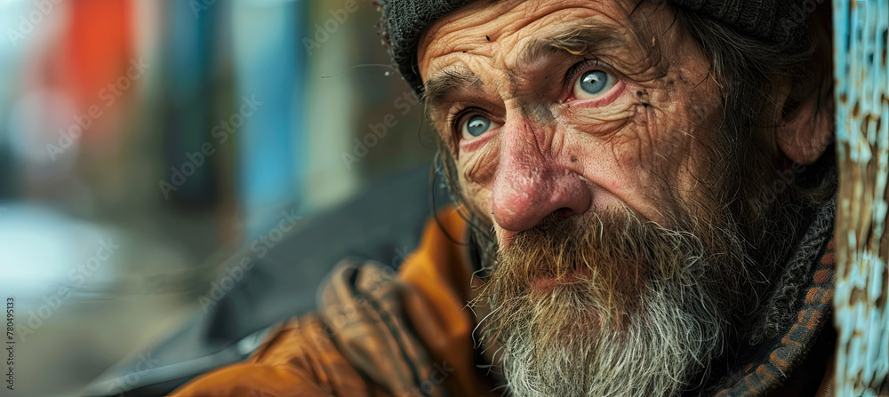 Obraz premium Poor sad homeless man 
