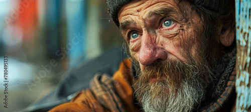 Poor sad homeless man 