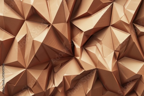 The image is a close up of a brown and tan wall with a lot of triangles photo