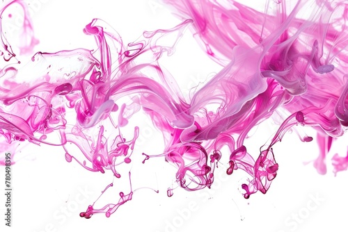 pink liquid flowing like liquid over white background