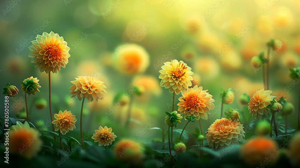 Beautiful yellow dahlia flowers in the garden. Beautiful yellow dahlia flowers in the garden.