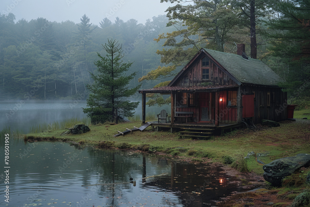 A digital detox retreat in a simulated wilderness, where technology mimics nature, offering a respit A digital detox retreat in a simulated wilderness, where technology mimics nature, offering a respit