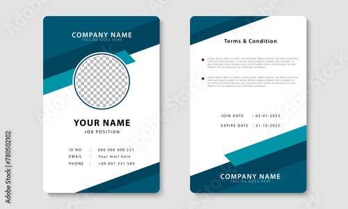 Modern and minimalist ID card template. Company employee identity card design. Vector