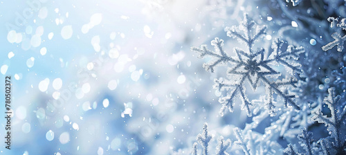 Snowy winter snowflakes falling background