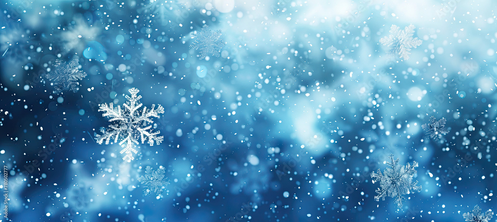 Snowy winter snowflakes falling background