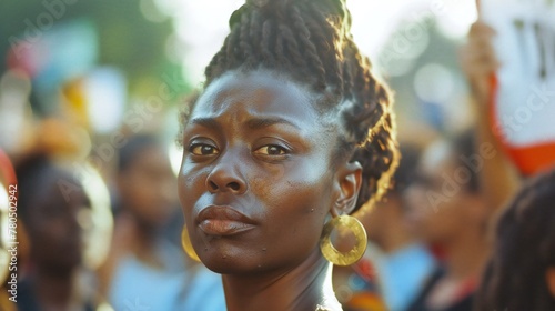 Voices of Resistance: Amidst the cacophony of racial discrimination, a woman's voice rises in defiance, demanding equality for all.