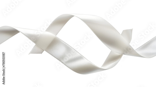 white christmas decoration ribbon isolated on white or transparent png