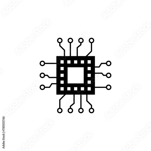 Chip Processor flat vector icon. Simple solid symbol isolated on white background