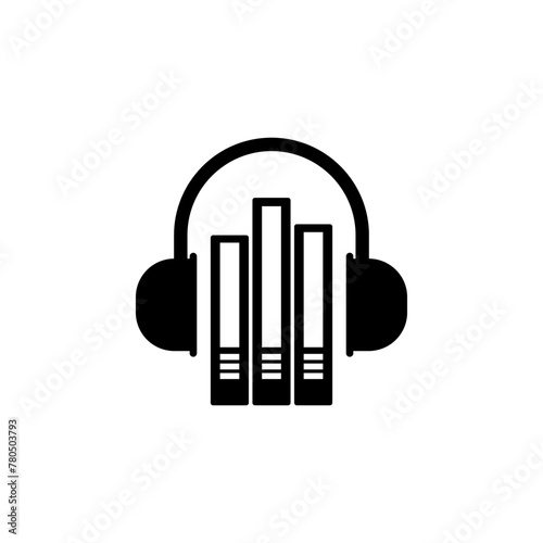 Audio Library flat vector icon. Simple solid symbol isolated on white background