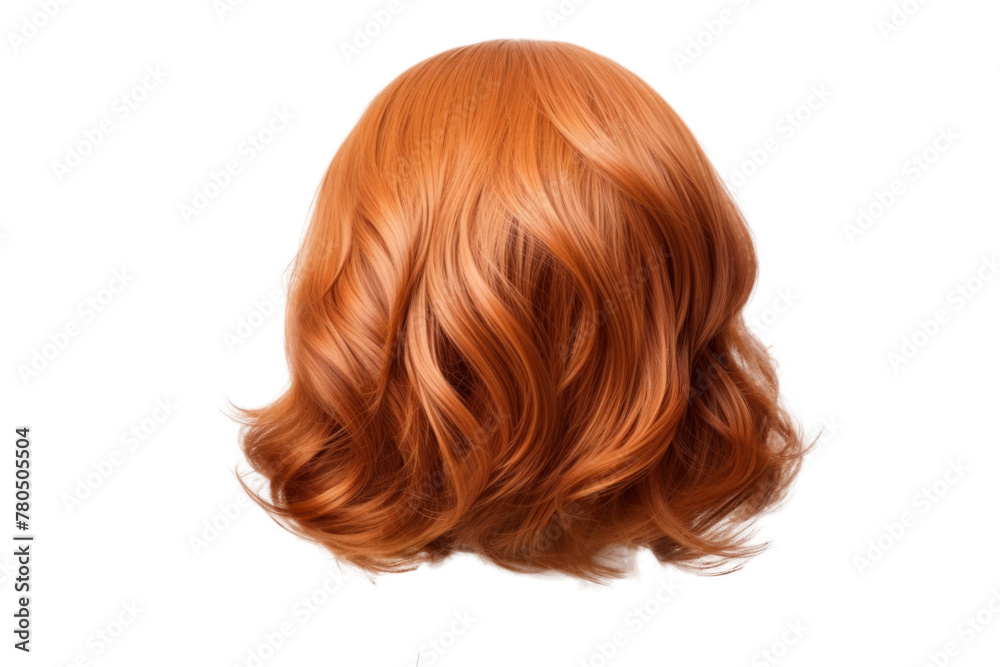 Fototapeta premium Stylish hair wig with trendy design isolated on background, front view, fashionable hairstyle concept.