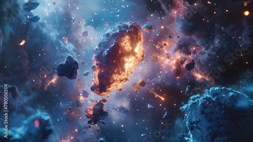 A swirling nebula filled with stars and dust clouds paints a majestic view of the cosmos