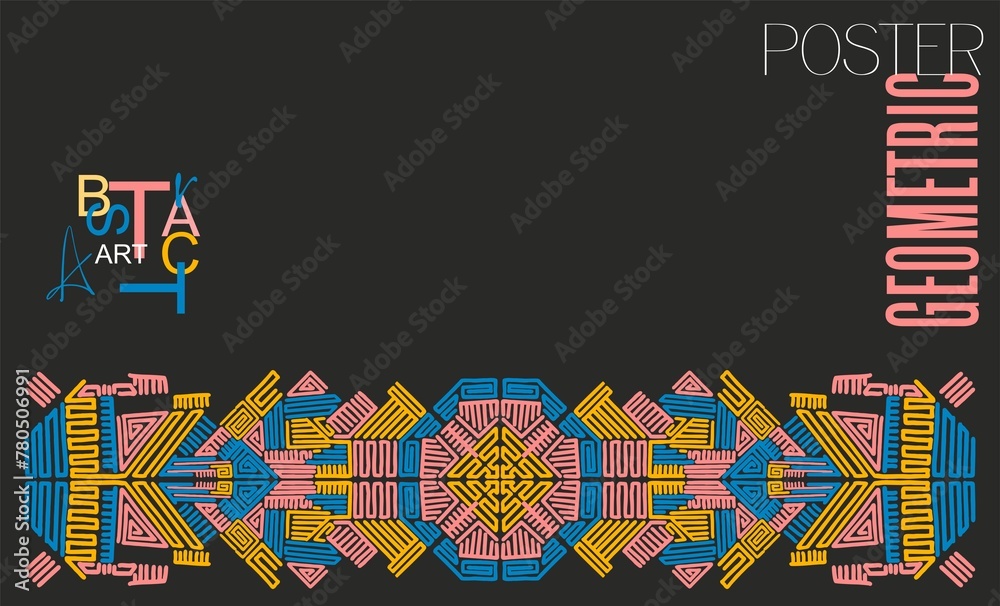 Stylization of Aztec folk and ethnic art - geometric shapes and ...