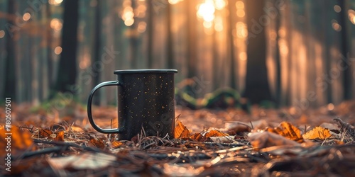 Coffee Cup in Forest Clearing photo