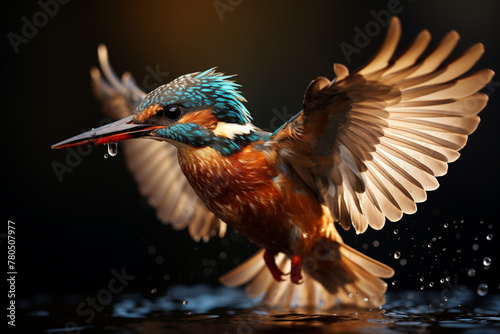Beautiful, colorful kingfisher bird
