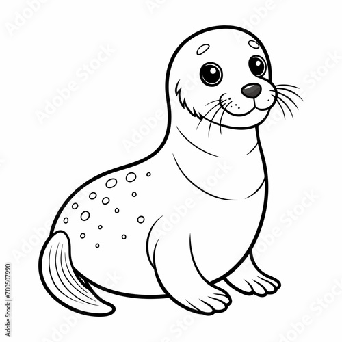 Seal Line Art Vector Animals