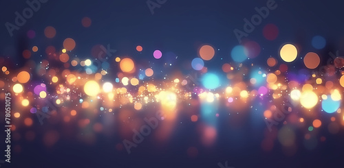 Colorful Bokeh Lights Sparkling Against a Dark Nighttime Backdrop