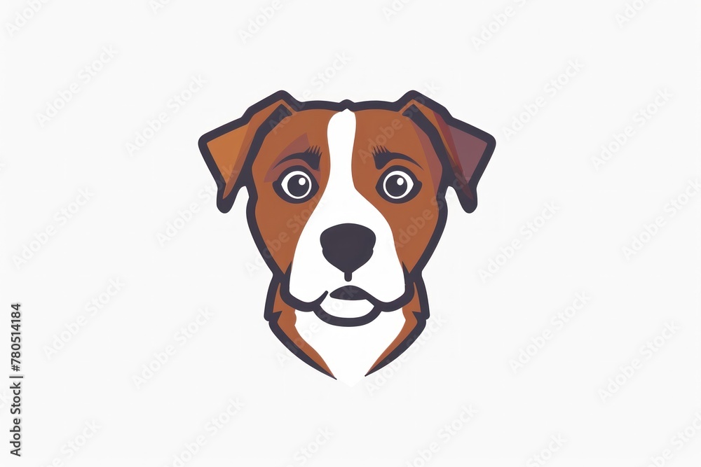 Naklejka premium dog logo on a white background with the dog's face