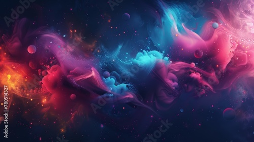 galactic background with colorful photo