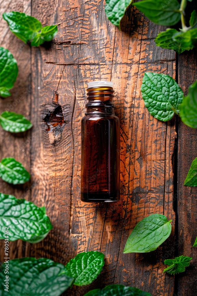 patchouli essential oil in a bottle. selective focus. patchouli essential oil in a bottle. selective focus.